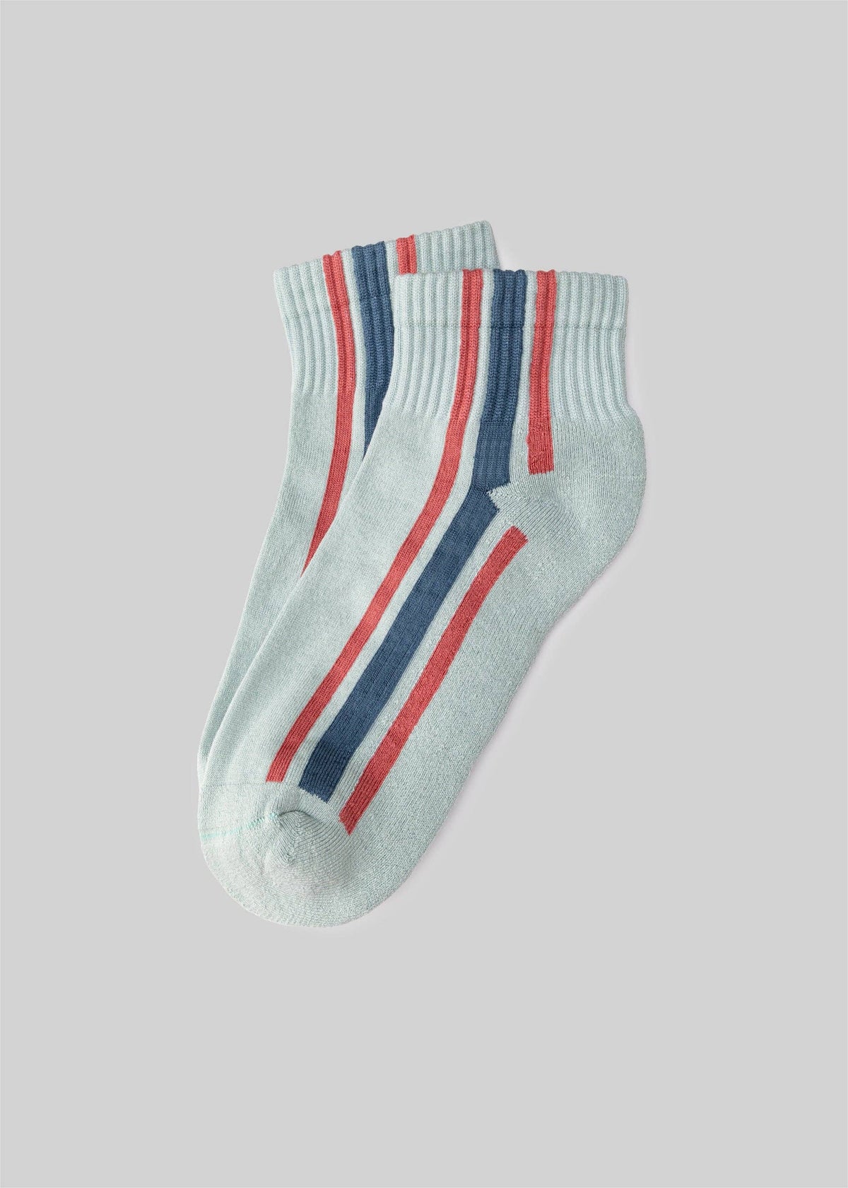 The Vertical Stripe Quarter Crew: Teal