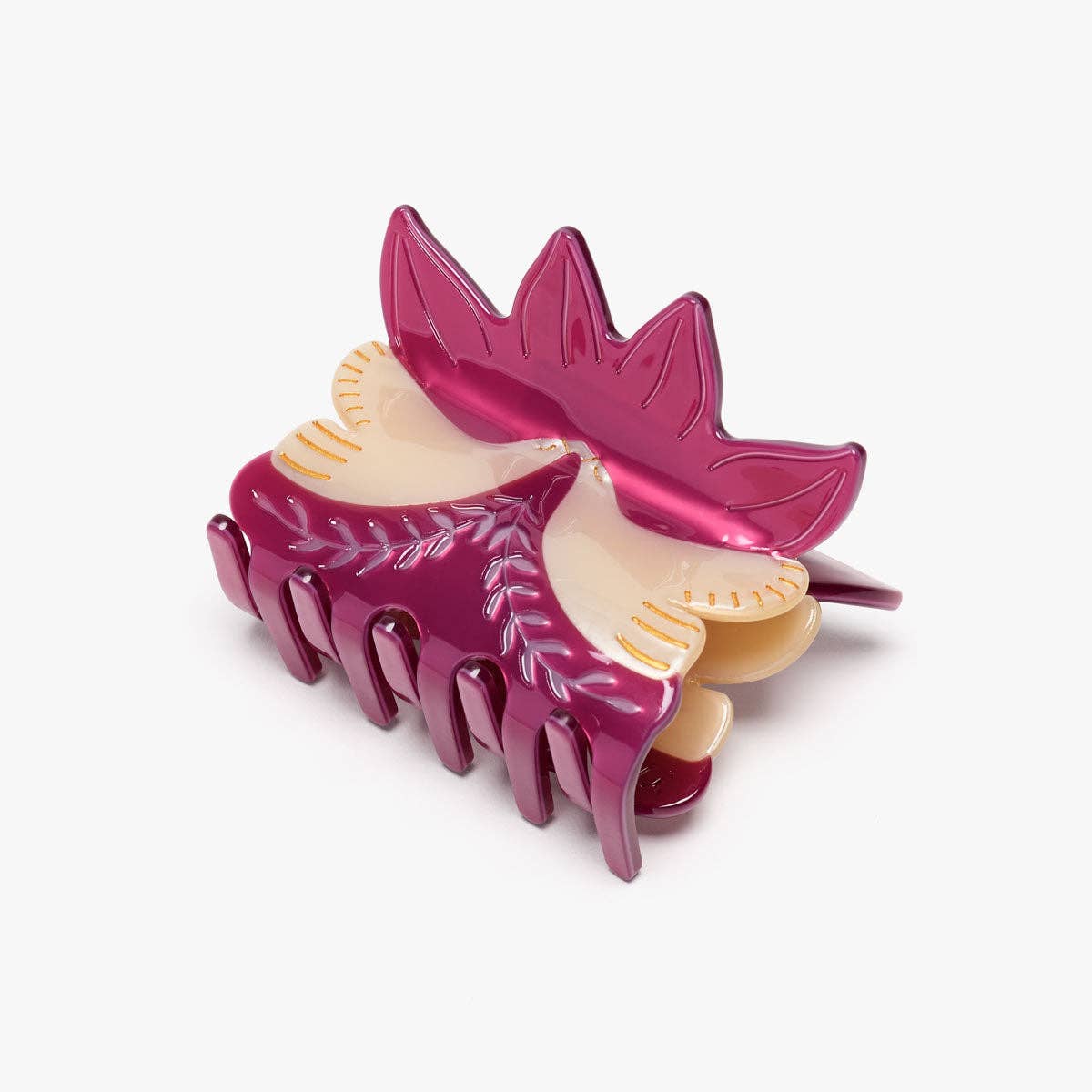 Eternal Flame Engraved Doves Women&#39;s Acetate Hair Claw Clip