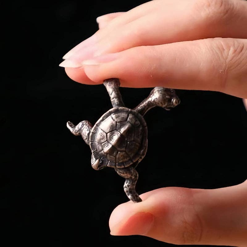 Small Brass Turtle Incense Holder: Red