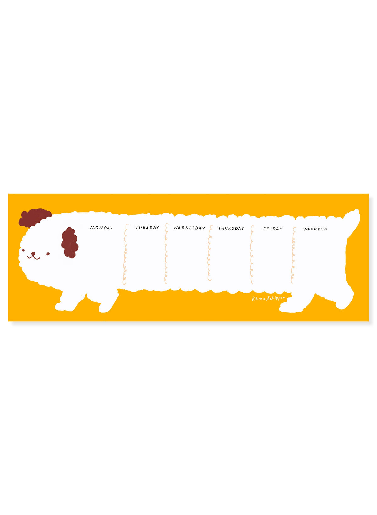 Daisy Dog Weekly Desk Planner – Cute Dog Weekly Planner Pad