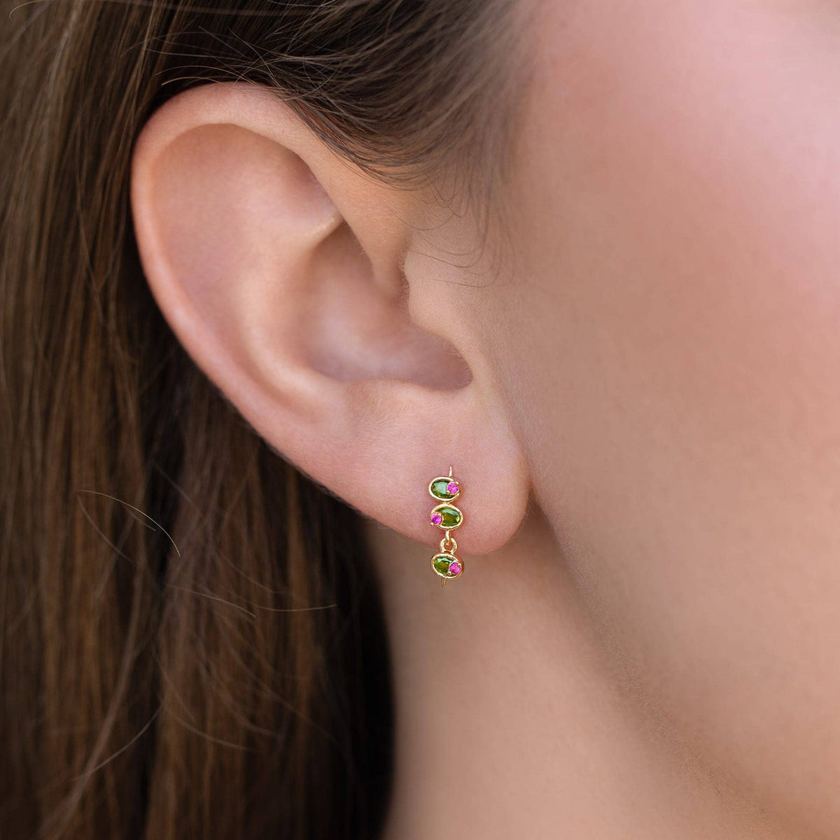 Mini Olive Studs: Gold - SINGLE
