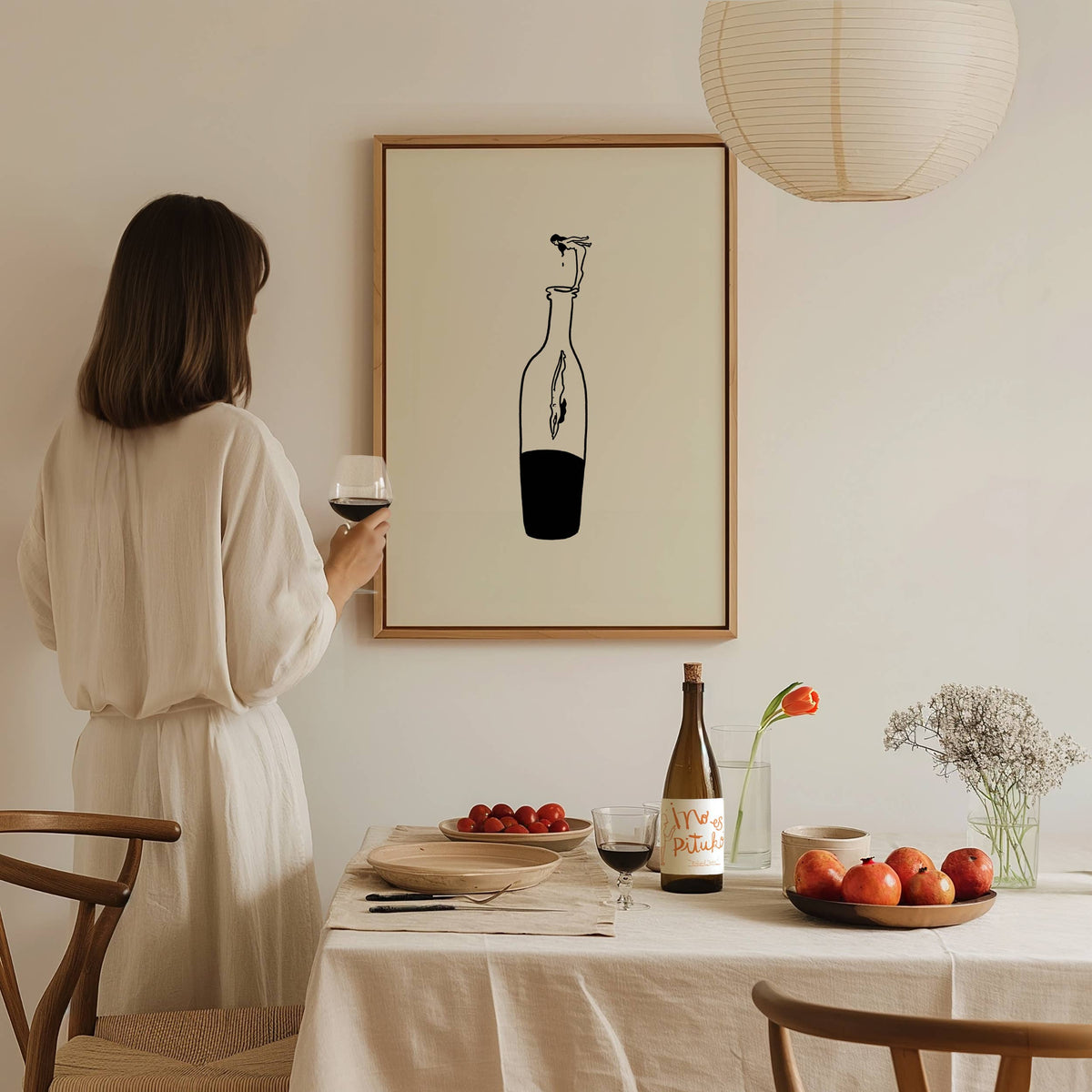 Wine Dive Minimal Art Print: 8x10