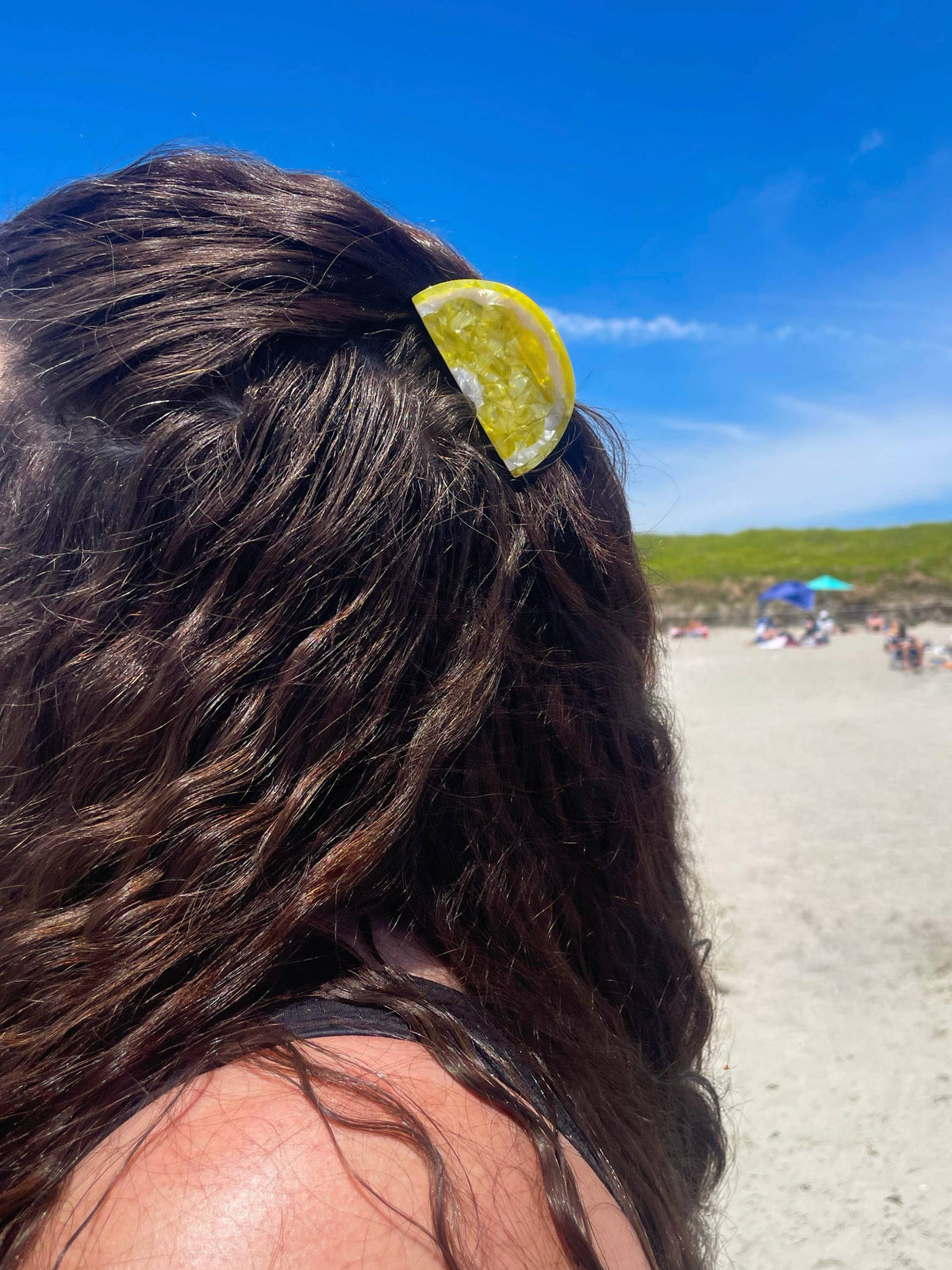 Sunshine Yellow Lemon Claw Clip // Cellulose Acetate 