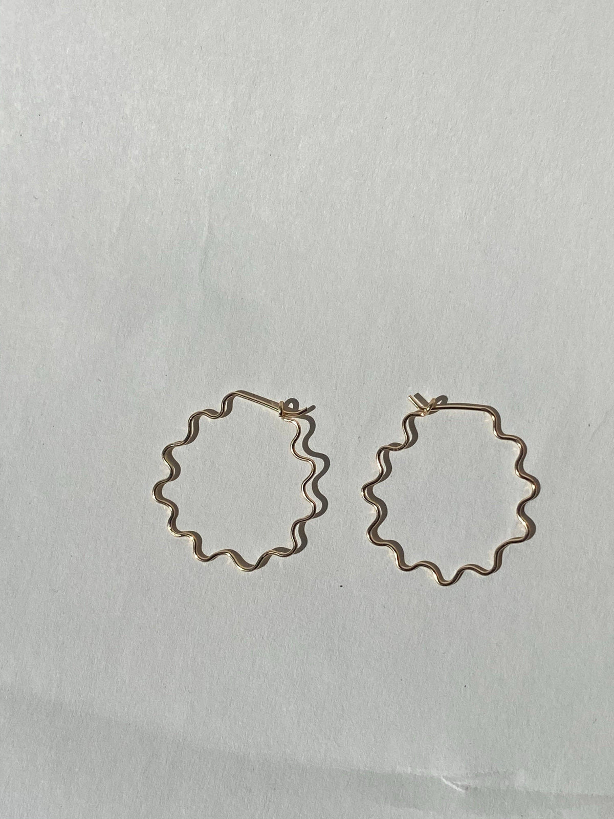 Squiggle Hoops: Gold Filled