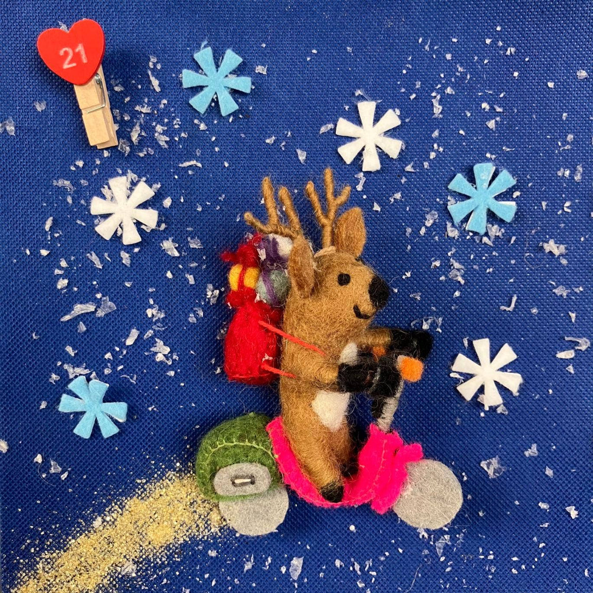 Felt Comet the Reindeer Ornament