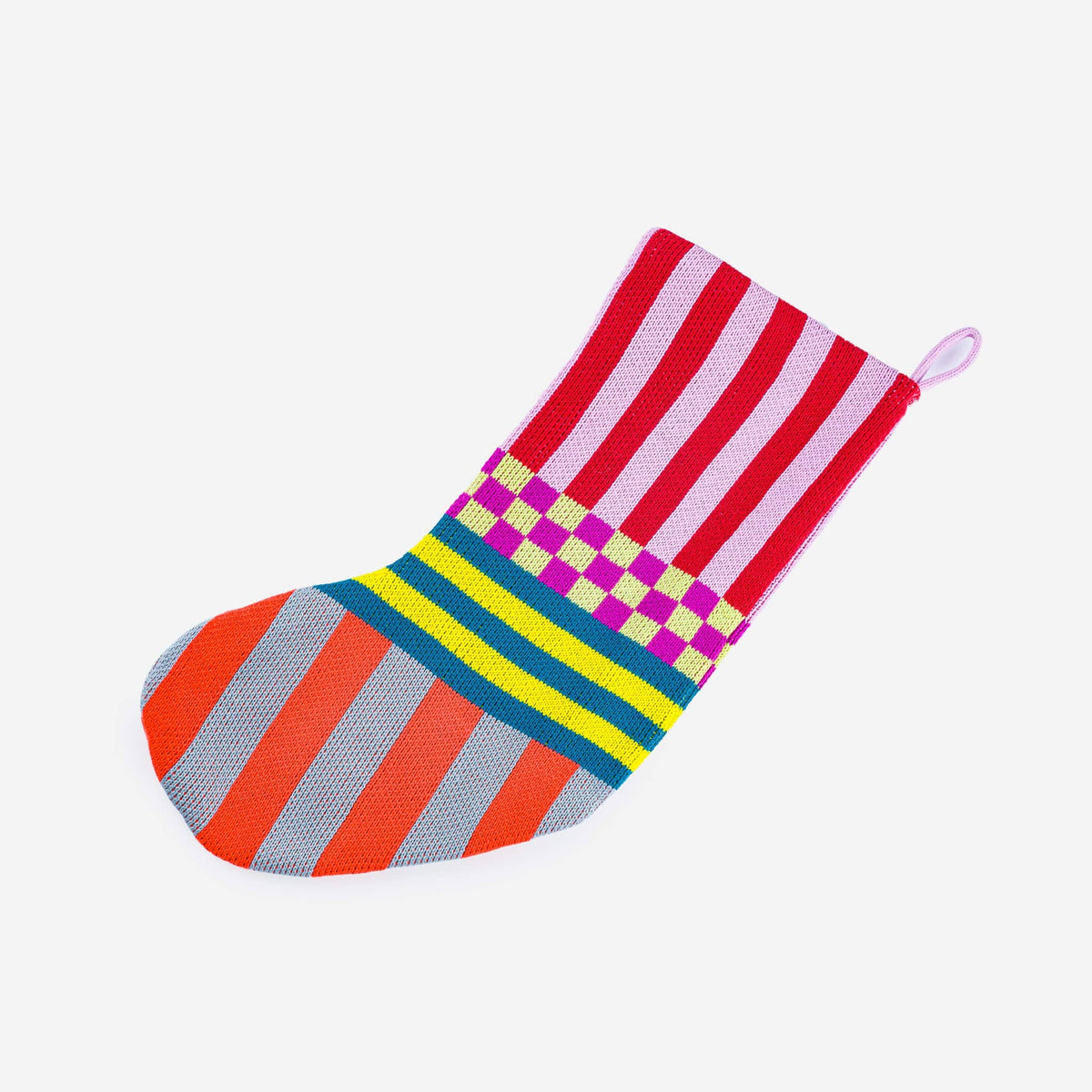 Pattern Patch Holiday Stocking: Rainbow