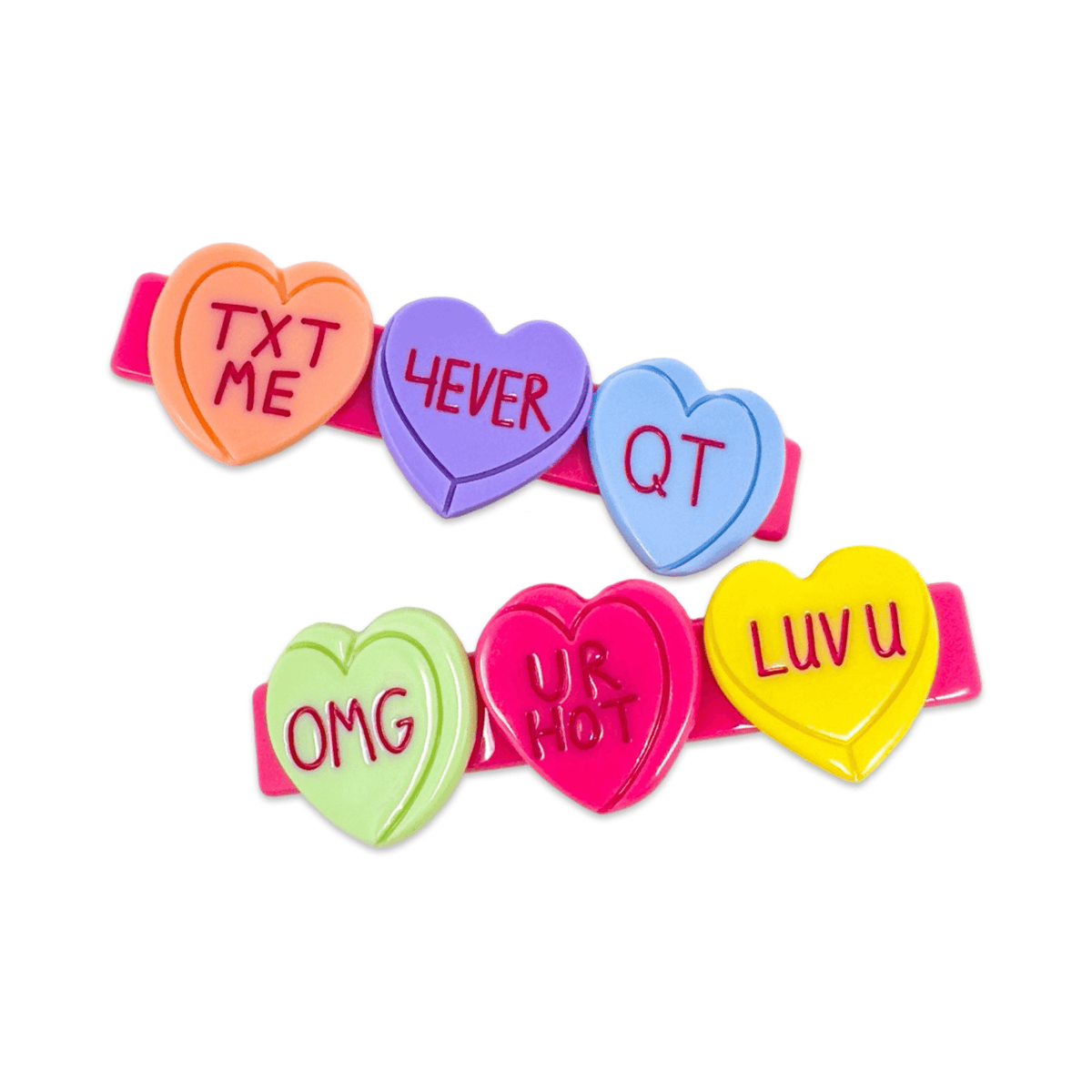 Candy Hearts Alligator Hair Clip SINGLE