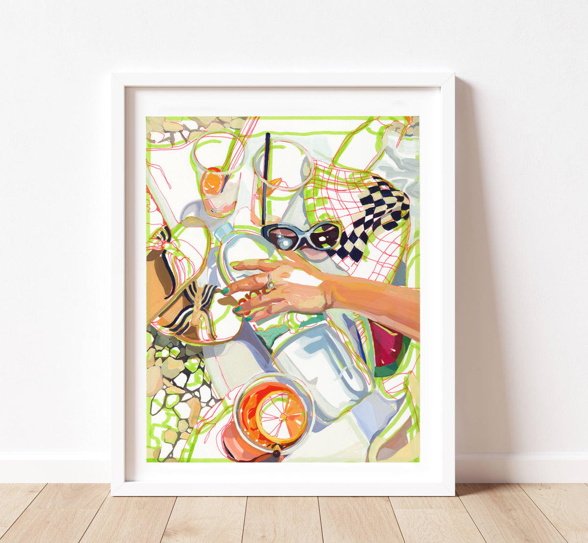 "Beach Day in Omis" signed archival giclee still life: 8x10"