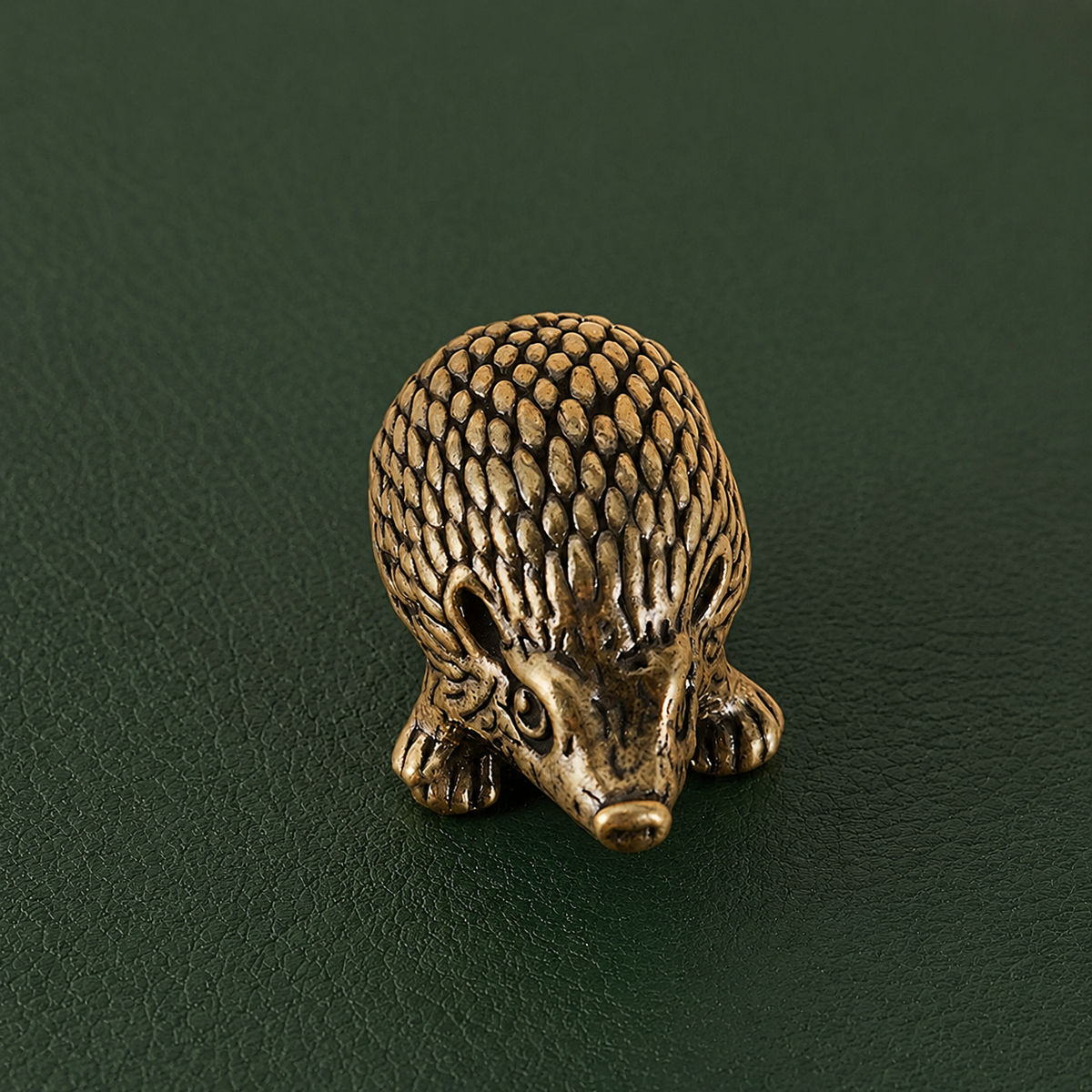Solid Brass Hedgehog Figurine Desktop Ornament: A1