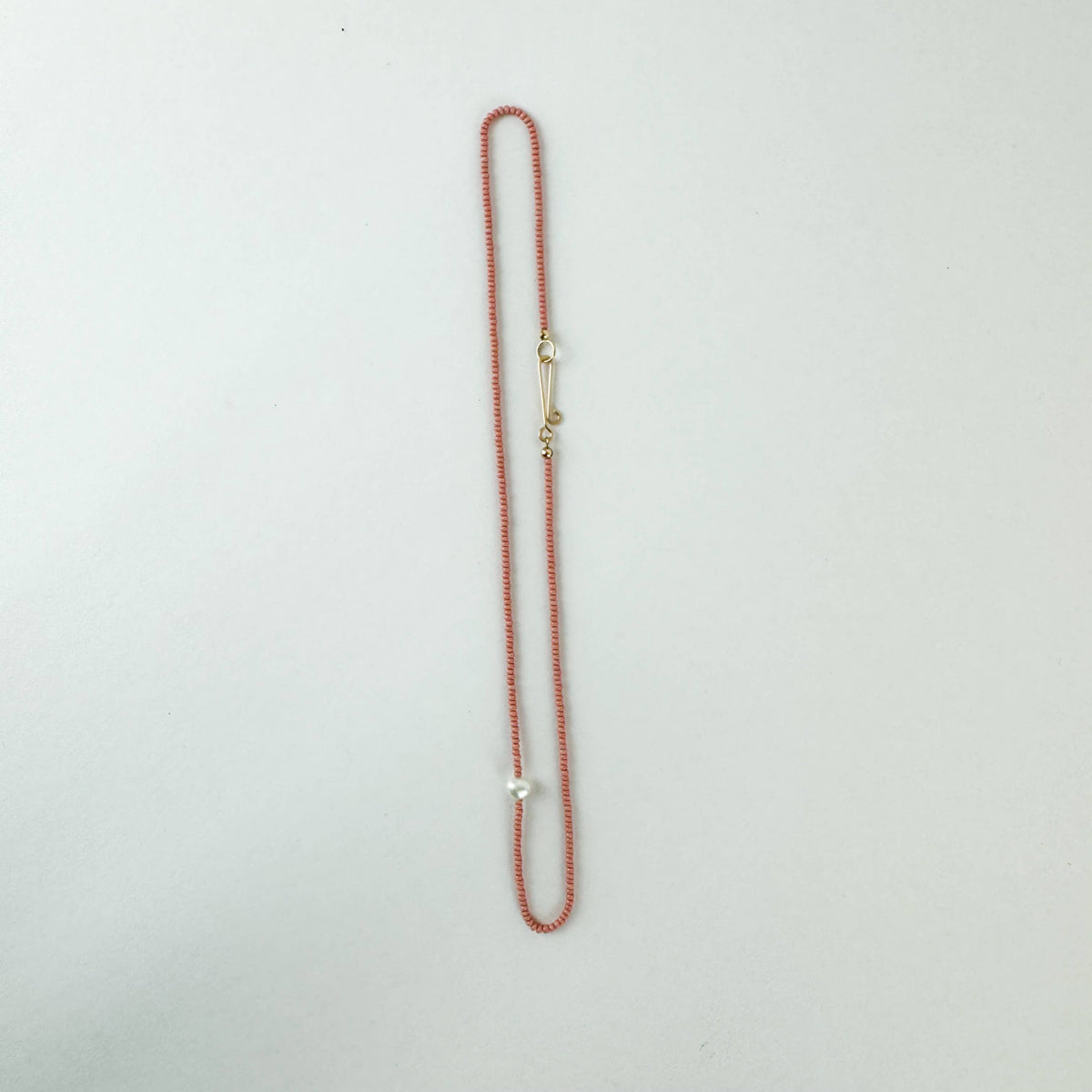 The Khadi Necklace - Pink Terra Cotta: 15&quot; / Gold Filled