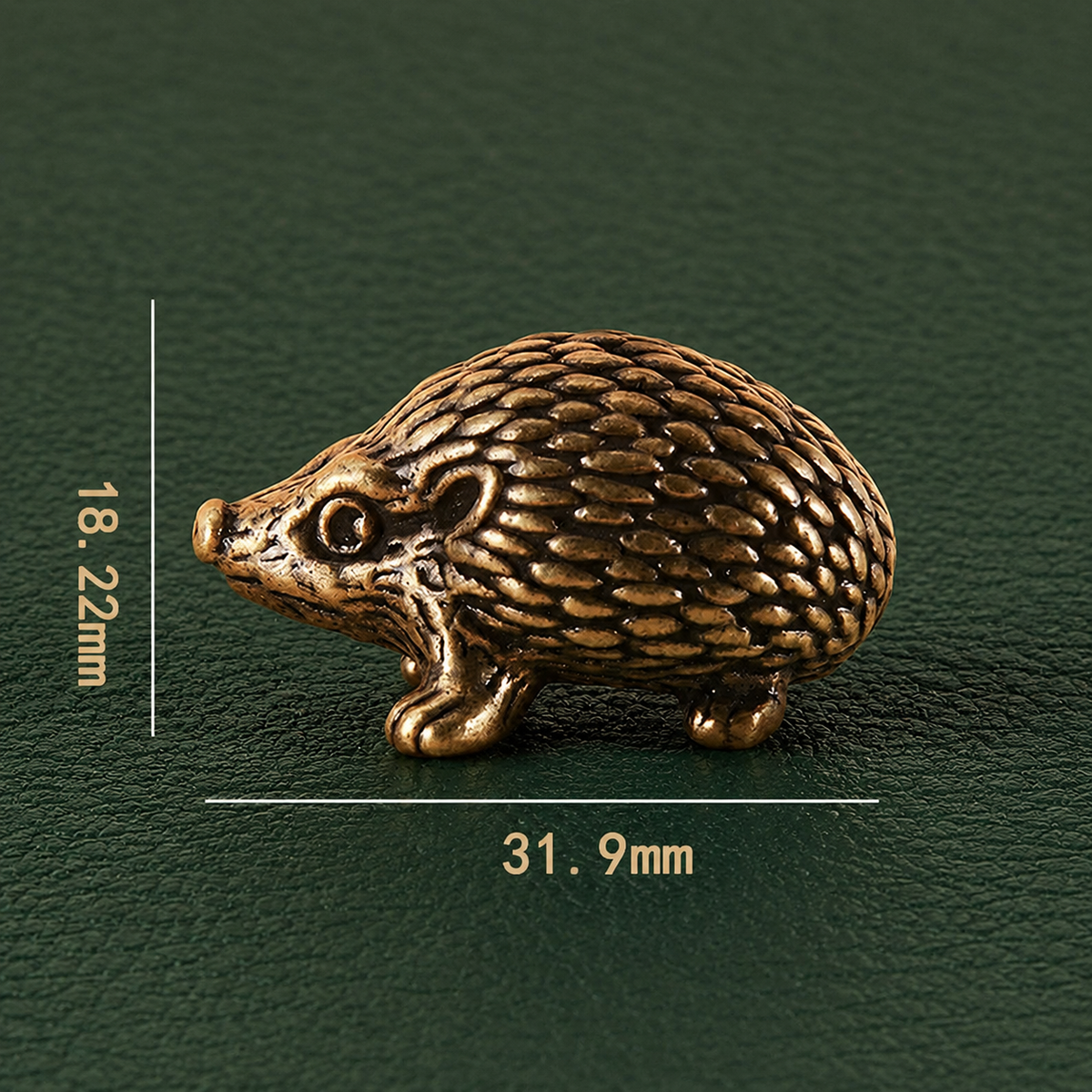 Solid Brass Hedgehog Figurine Desktop Ornament: A1