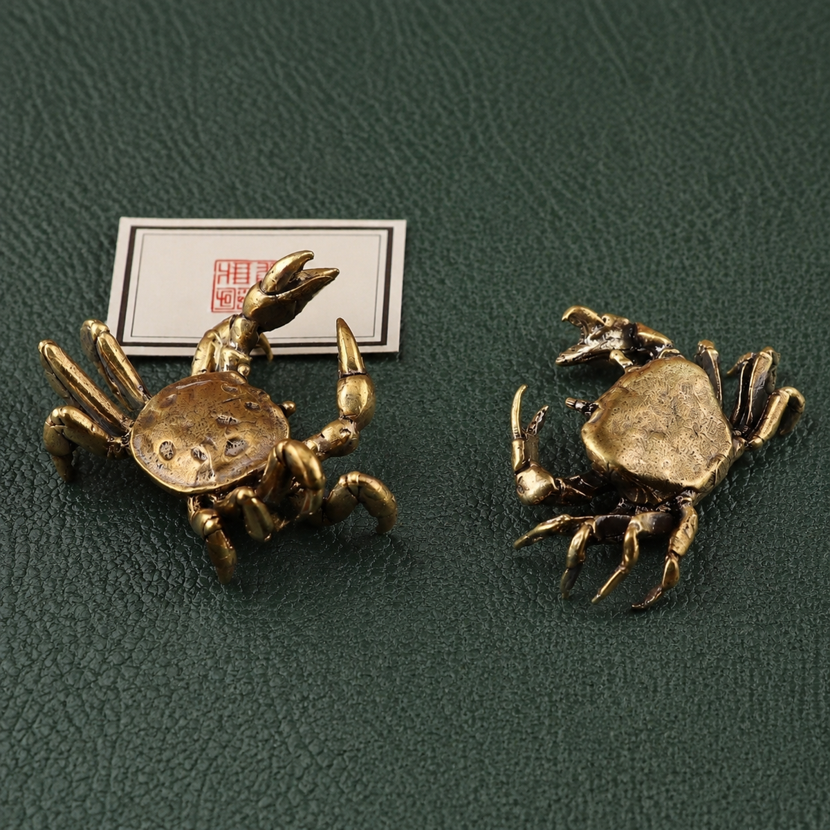 Solid Brass Crab Figurine Pen Holder Ornament: A2