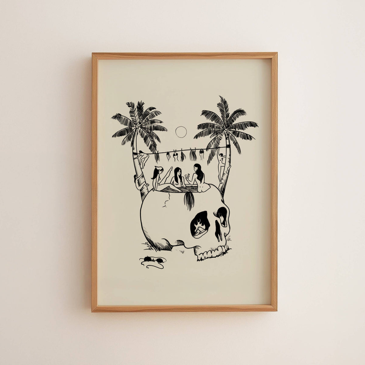 &quot;The Freaky Tiki&quot; Vintage Tiki Inspired Minimal Art Print: 8x10