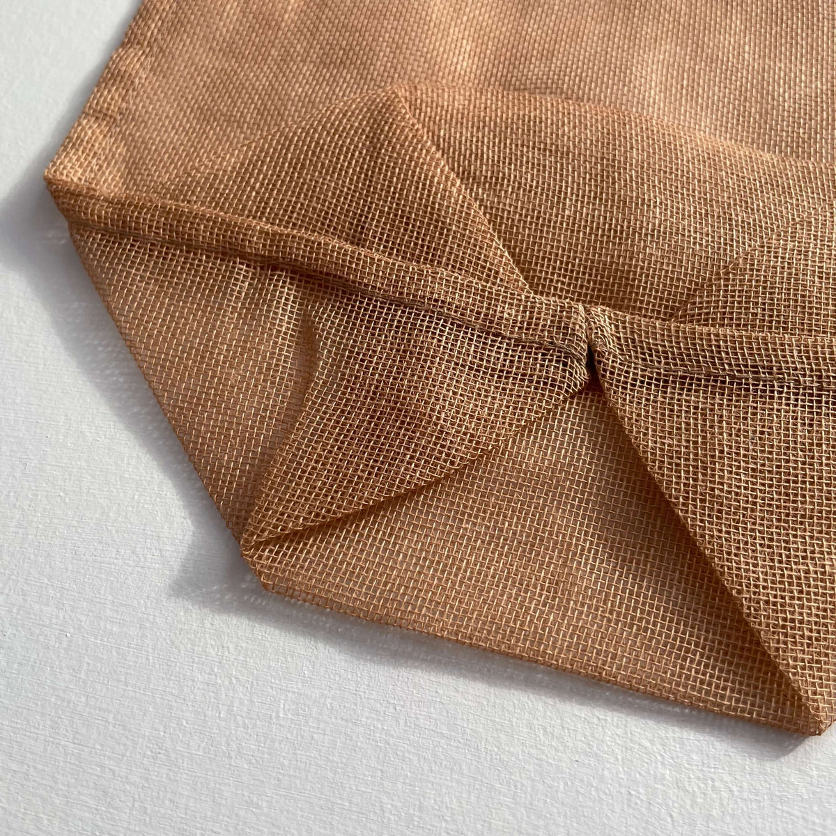 100% cotton gauze net eco produce bags with handle - large: Tan