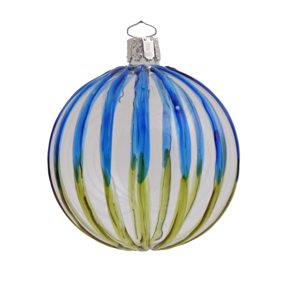 Stripe Ornament, 8cm Blue &amp; Green