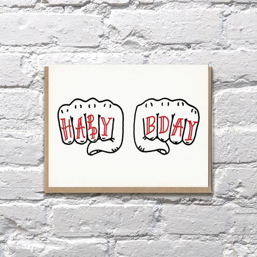 Knuckles Birthday Tattoo Card
