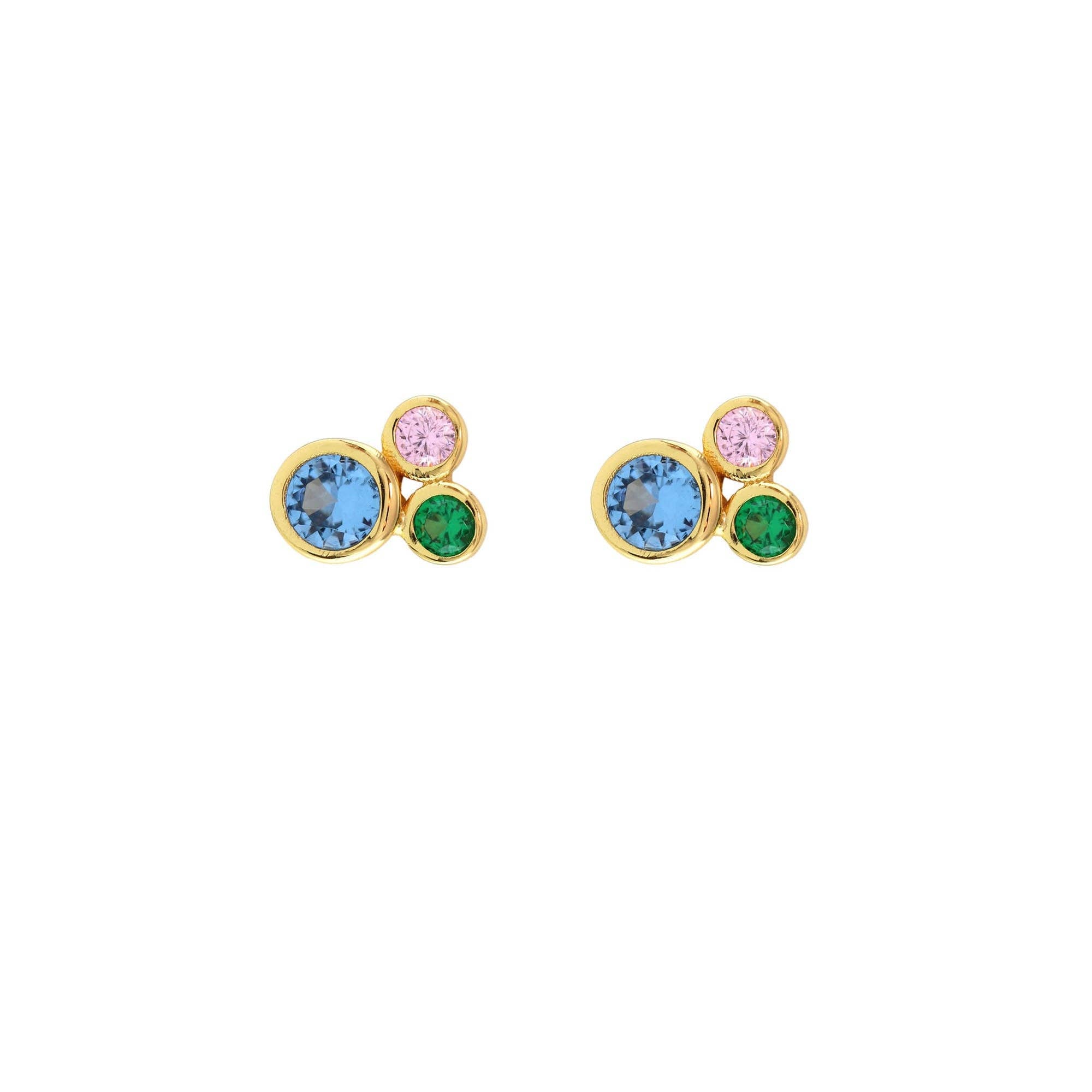 Modernist Bezel Crystal Stud Earrings