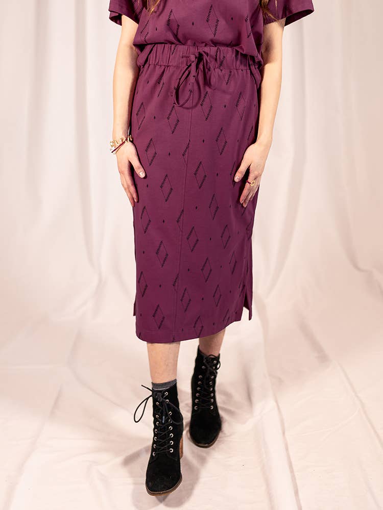 Isla Skirt Diamond Vine Dark Purple
