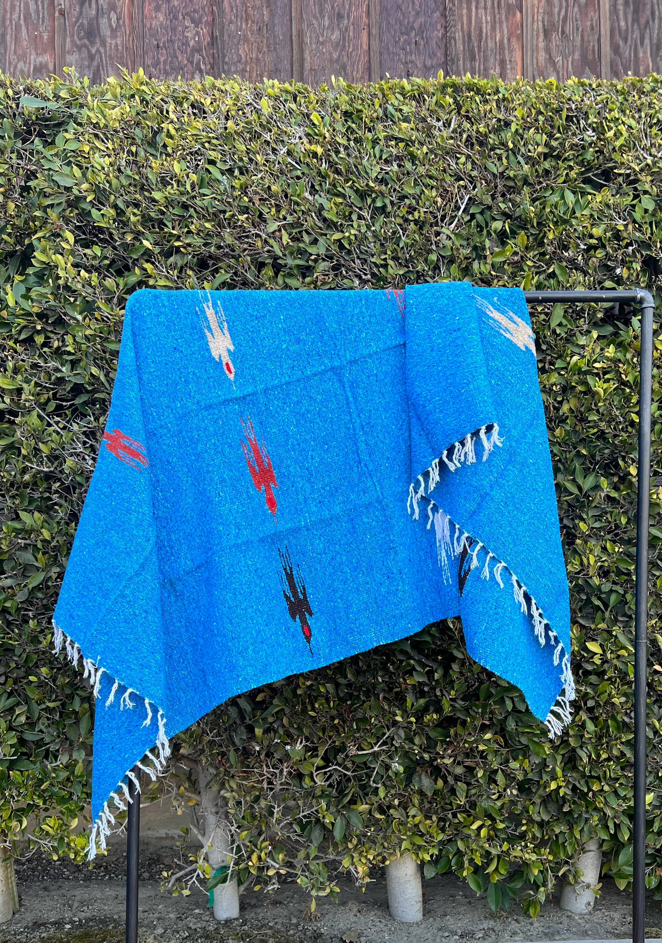 Thunderbird Throw Blanket l Blue Throw l Mexican Blanket