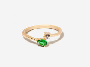 Serpentine Emerald 14K Gold Ring