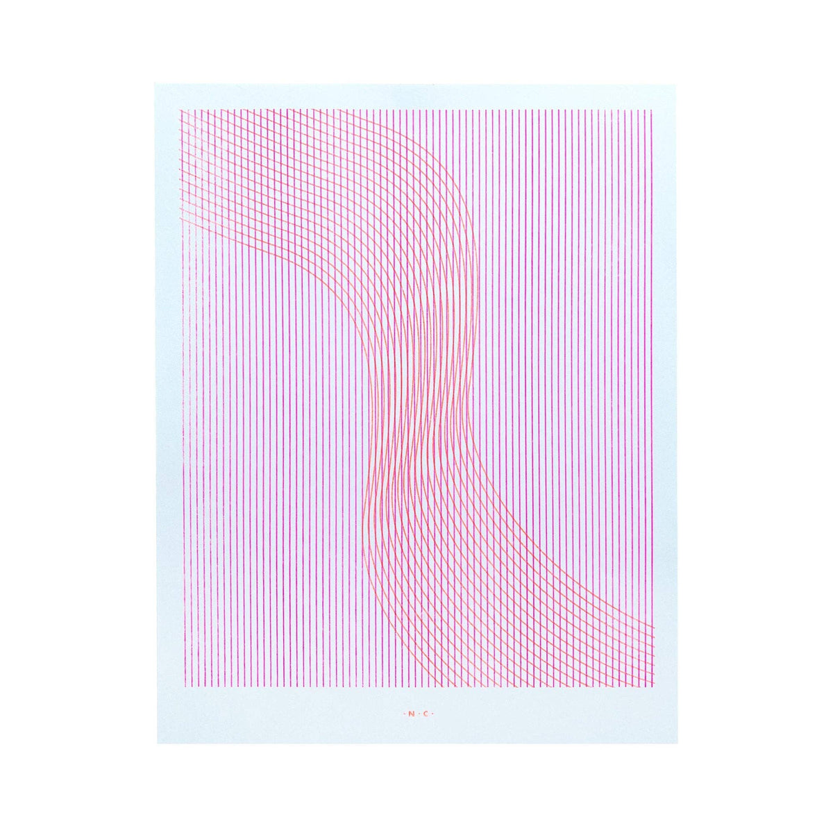 Moire Lines, Orange - Risograph Art Print