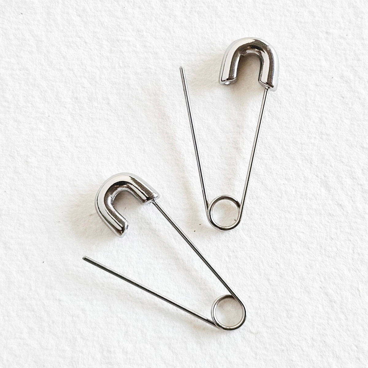 Safety pin clip earrings: Stainless Steel (sold single)