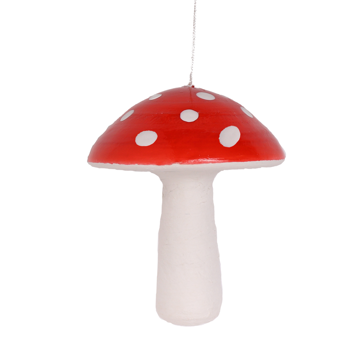 Mushroom Ornament Shiny, 8.5cm Red &amp; White