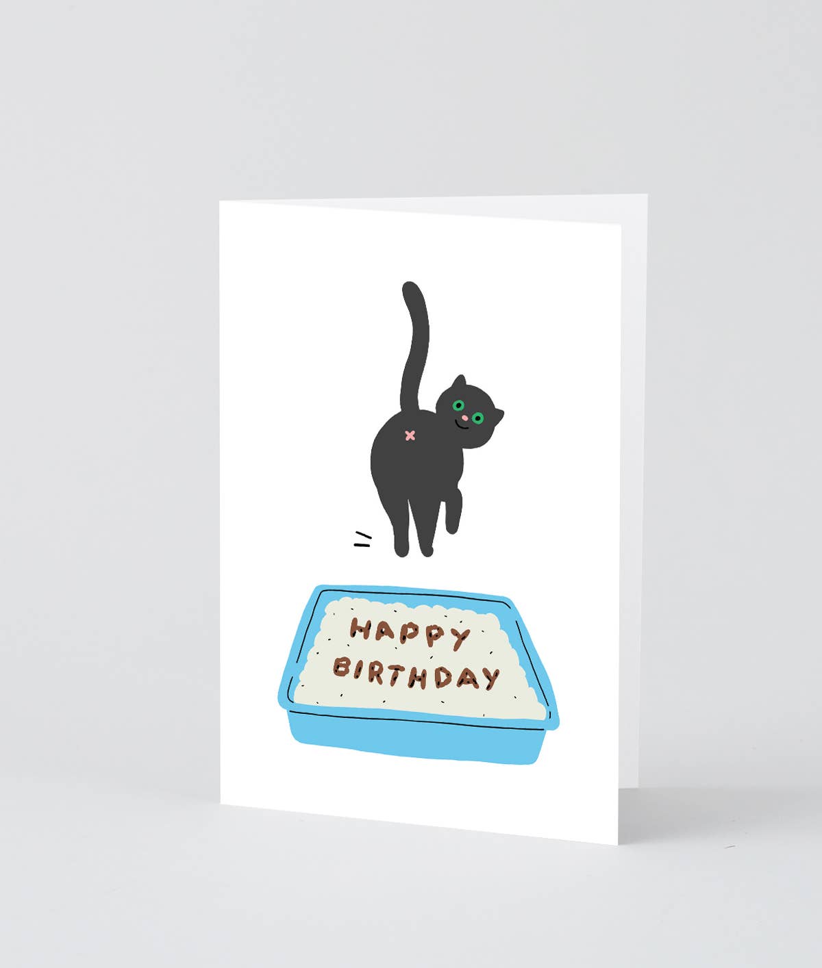 &#39;Birthday Cat Poop&#39; Greetings Card