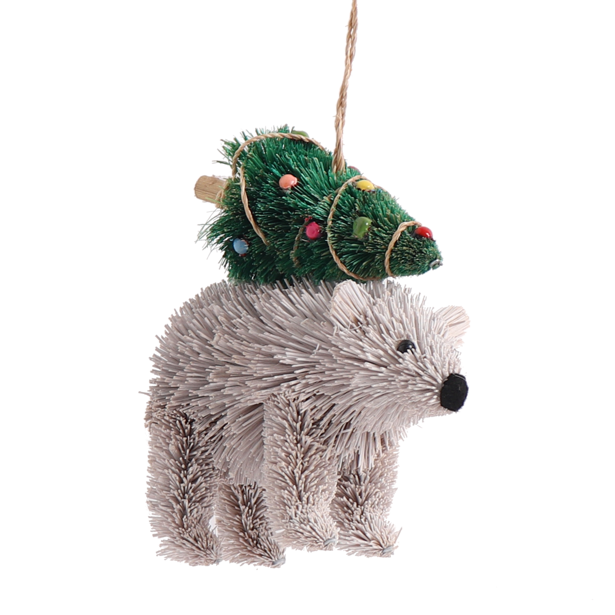 Bristle Polar Bear Ornament, 10cm