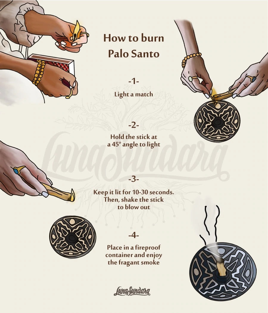 Luna Sundara: 100 Grams of Premium Palo Santo Smudging Sticks (Approximately 15-20 Sticks)